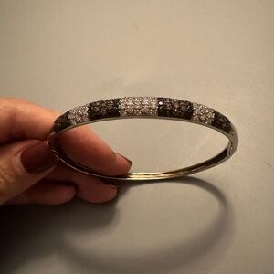 Elegant silver and Brown Bangle Bracelet like new